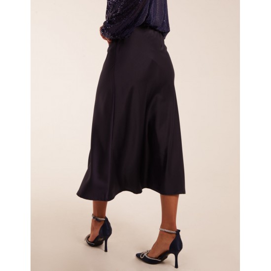 Satin Bias Midi Skirt