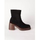 Cuffed Suede Chunky Heel Boots