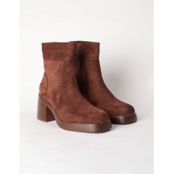 Cuffed Suede Chunky Heel Boots