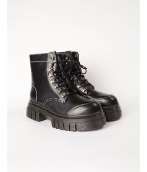 PU Lace Up Combat Style Boots