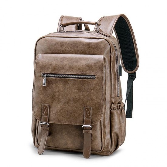 Leather 15 inch Laptop Backpack