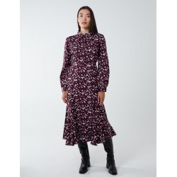 Shirt Midi Dress With Godet Hem