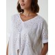 Broderie Batwing Knot Front Top