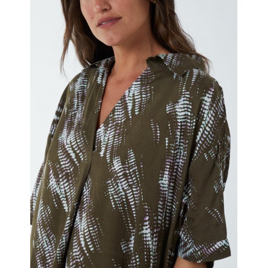 Printed Collar Tunic Dress