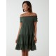 Bardot Shirred Neck Line Floaty Dress