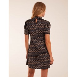 Zig Zag Printed Smock Mini Dress