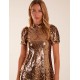 Puff Sleeve Sequin Mini Dress