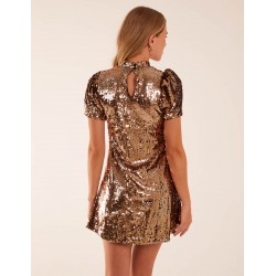 Puff Sleeve Sequin Mini Dress