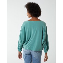 Batwing Necklace Elasticated Hem Top