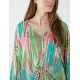 Twist Front Abstract Long Sleeve Top