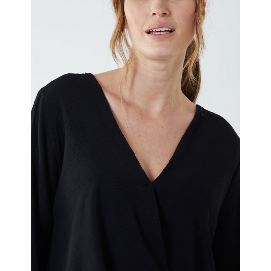 Crossover Woven Plain Blouse