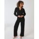 Elasticated Waist Crossover Long Sleeve Jumpsuit