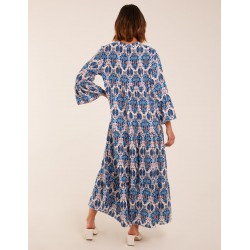 Damask Button Down Maxi Dress