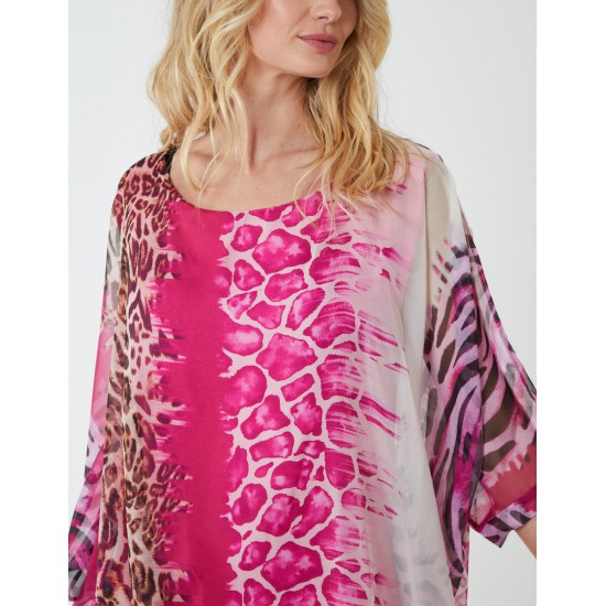 Silk Like Leopard Oversize Top