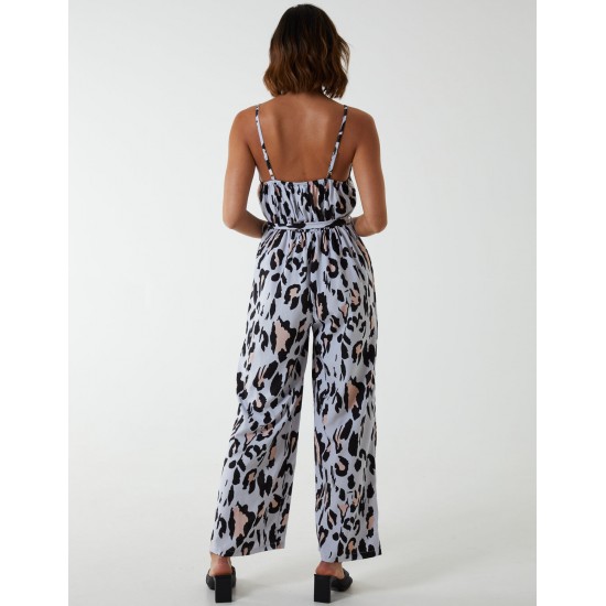 Leopard Belted Jumpsuit