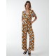 Abstract Honeycomb Cross Over Jumpsuit