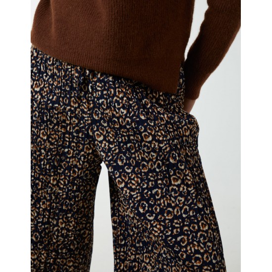 Animal Print Cropped Trousers