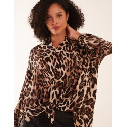 Animal Hi Low Hem Blouse