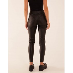 PU Mid Rise Coated Skinny Jeans