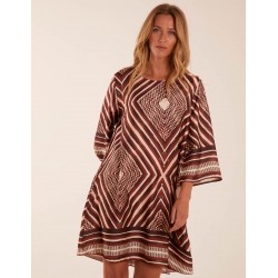 Aztec Border Straight Line Midi Dress