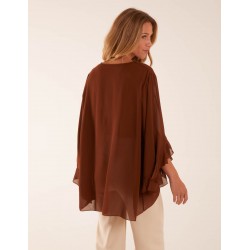 Frill Sleeve V Neck Blouse