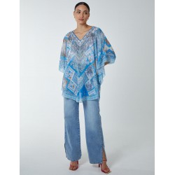 Patchwork Detail Kaftan Top