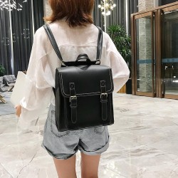 Leather buckle backpack