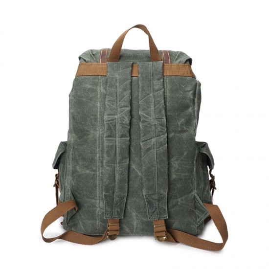 Canvas Leather Rucksack 15.6 Backpack