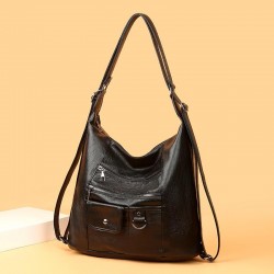 Vegan Leather Tote Bag With Zipper