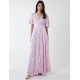 Button Through Angel Sleeve Maxi Dress