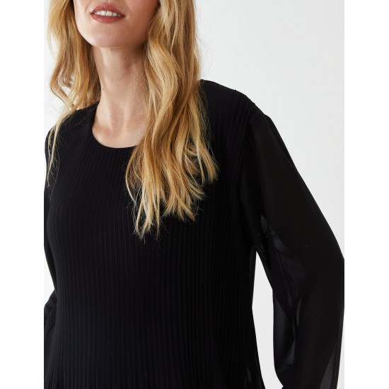 Long Sleeve Pleated Top