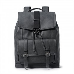 Black Leather 15 inch Laptop Bag