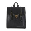 Double Buckle Leather Backpack