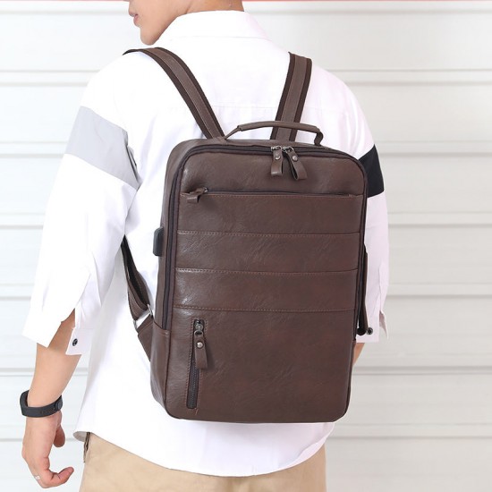 Leather Laptop Backpack 15 inch