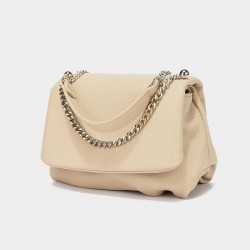 White Shoulder Bag With Chain Strap