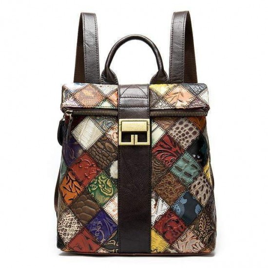 Patchwork Backpack Purse