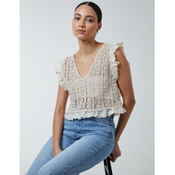 Crochet Frill Detail Vest