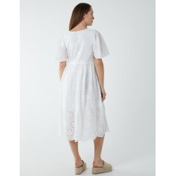 Broderie Angel Sleeve Midi Dress