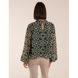 High Neck Baroque Blouse