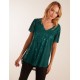 Angel Sleeve V Neck Sequin Top