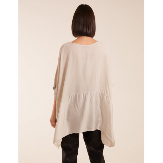 Oversized Satin Hem Top