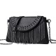 Black Crossbody Bag With Silver Hardware