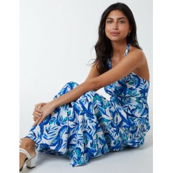 Halter Neck Printed Maxi Dress