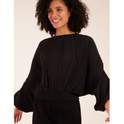 Long Sleeve Pleated Top